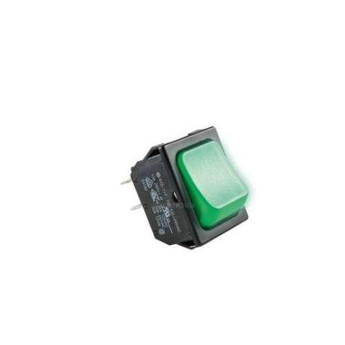 Illuminated Rocker Switch, 250V, 2-pole, green