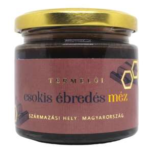 230g jar of Termelői Csokis Ébredés Honey, a chocolate flavored honey from Hungary - Food & Drink
