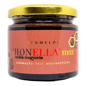 HONELLA Čokoládovo-lieskový med, 230g sklenená nádoba, maďarský agátový med s praženými lieskovými orechmi a kakaom - Potraviny & Nápoje