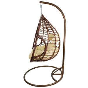 SmileHome XXL Premium Großer Gartensessel - Doppelsitzer #braun-beige