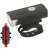 Black LED bicycle headlight and rear light set
