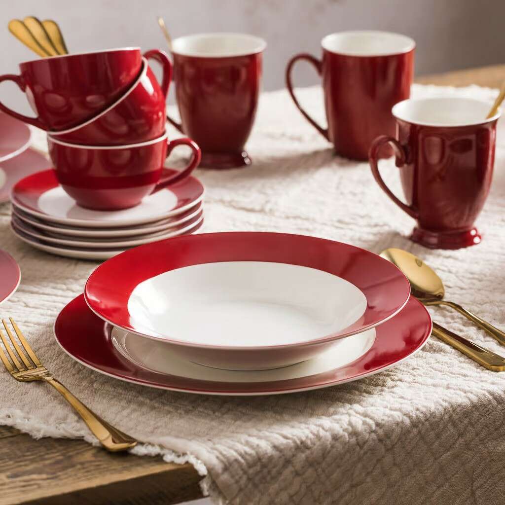 Ambition Aura Red 18 részes Étkészlet