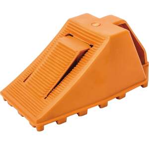 Orange wheel chock with brake lever - Vehicle alarm & lock
