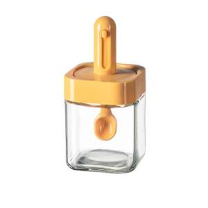 Orange Flippy Spice Jar with built-in spoon, 300ml - Spice Rack