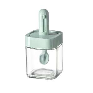 Borcan Flippy pentru condimente, cu lingură incorporată, verde, 300 ml - Depozitare și organizare