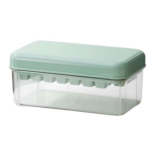 Flippy Ice Cube Tray Set, Household Use, 1 Tray, Airtight Lid, Scoop, 23.5x13.3x10 cm, Green