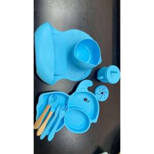 Комплект Flippy за хранене на бебета и малки деца, 10 части, силикон, дърво и без BPA, син - Бебе & Малко дете