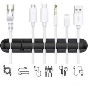 Flippy cable organizer with various cables and usage examples - Cable