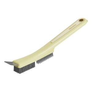 Yellow Flippy kitchen stove cleaning brush with long handle and steel bristles - Cleaning brush