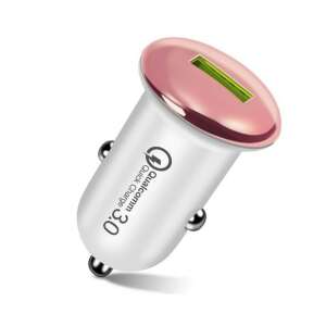 Autós töltő, KeepHome, Quick Charge QC3.0, USB, ABS, rózsaszín