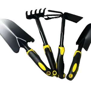 Set de 4 unelte de grădină Flippy, inclusiv o lopată, o greblă manuală, un cultivator și o lopată largă, perfect pentru plantare, plivit și sarcini generale de grădinărit - Unelte de plantare