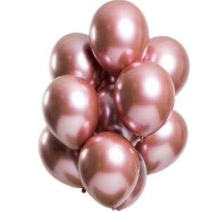 Set of 10 chrome rose gold latex balloons, 23 cm, for party decorations - Balloon