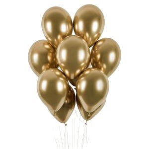KipHome Set of 10 Chrome Gold Latex Balloons, Party Decoration - Balloon