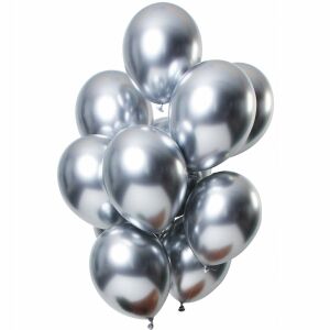 Set of KipHome Silver Chrome Latex Balloons - Balloon