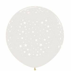 KipHome transparent latex balloon with white stars - Balloon