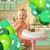 KipHome green chrome balloons for 2nd birthday party