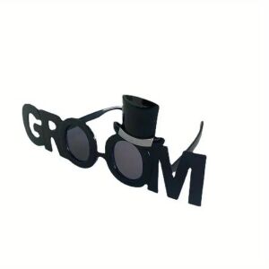 Ochelari KeepHome negri 'Groom', favoruri petrecere nuntă, vedere în unghi - Accesorii pentru petrecere