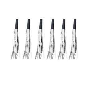 Set of 6 silver party blowouts with black handles - Party Decoration