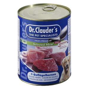 Dr. Clauder's Selected Meat nedves kutyaeledel, 800g konzerv, prémium minőségű, csirke szívvel, prebiotikumokkal - Dr. Clauder's