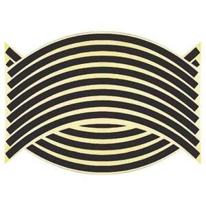 16 benzi de jantă negre reflectorizante pentru jante de 17 inci - Benzi decorative pentru mașini