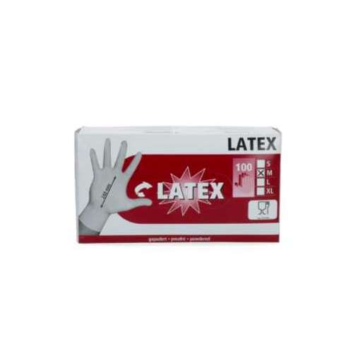 Latex kesztyűk, 100 darab, M méret, pormentes