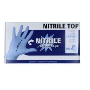 Nitrile Top pormentes eldobható kesztyűk, L méret 8-9, kék, 100 darab - Takarítás