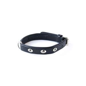 Elegáns Bőr Kutyanyakörv - Mancsos Díszítés - Fekete