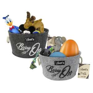 Let's Töltsük meg Grijs macskajáték gyűjtő kosár