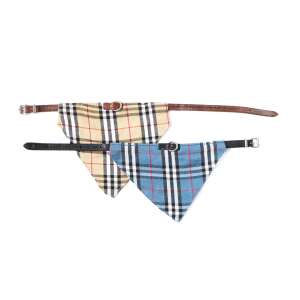 Elegáns Kutyanyakörv Kockás Kendővel - 30cm