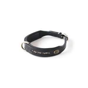 Prémium Bőr Kutyanyakörv - Ezüst Díszítés - 40 cm