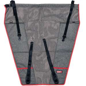 KONG Autós ülésvédő, szürke és piros színben, hálós ablakkal, kutyáknak - KONG