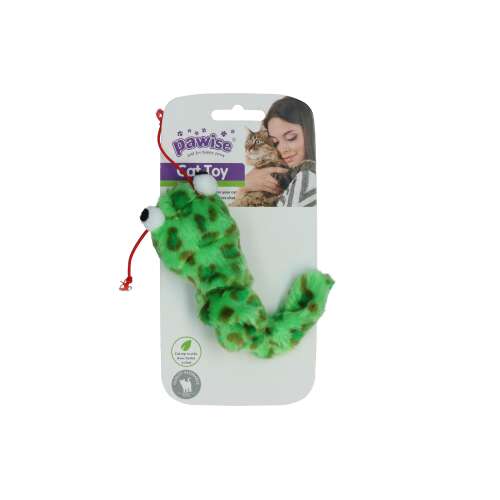 Pawise macskajáték, zöld plüss hernyó mozgó farokkal, interaktív macskajáték