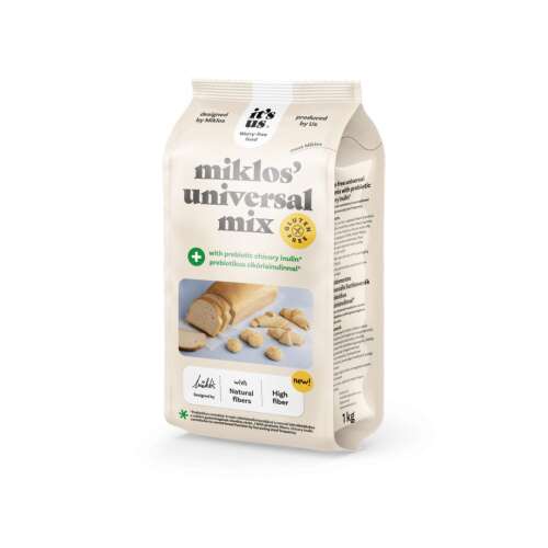 It's us Miklos' Universal Mix gluténmentes lisztkeverék prebiotikus cikória inulinnal, 1 kg-os csomagolásban
