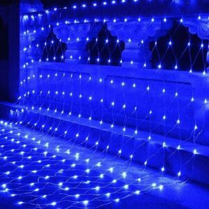 Flippy Коледни мрежови светлини, сини LED, 3x1.5m, външна декорация - Lightshine