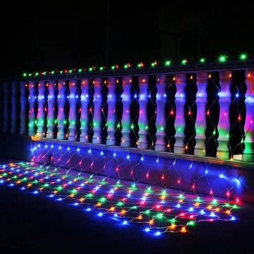 Flippy Karácsonyi hálós fényfüzér, RGB LED fények a balkonon 