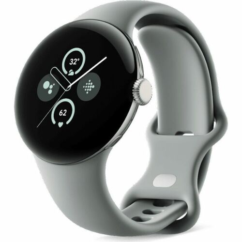 Google Pixel Watch 2 LTE okosóra 1,2" AMOLED kijelzővel, arany alumínium tokkal és szürke szilikon szíjjal, fitnesz adatokkal - Okos eszköz