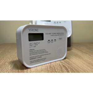 VIRONE DC-3 Szén-monoxid érzékelő CO, 3 x AA, LCD, TEST gomb, fehér 10év élettartam