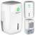 Odvlhčovač Berosen BR-20A, predný pohľad, biely, so zeleným tlačidlom zapnutia