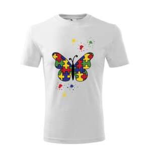Személyre szabott Autizmus Tudatosság póló Pillangó Puzzle mintával - Ajándék póló