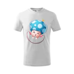 Személyre szabott gyerek póló ugrókötelező gomba rajzfilmfigurával, egyedi tervezésű póló - Ajándék póló