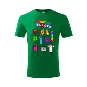 Személyre szabott zöld Számblokkok póló gyerekeknek - Ajándék póló