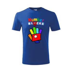 Személyre szabott kék Number Blocks póló gyerekeknek - Ajándék póló