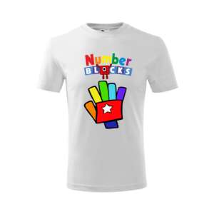 Személyre szabott fehér póló gyerekeknek Számblokkok mintával - Ajándék póló