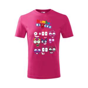 Személyre szabott rózsaszín Number Blocks gyerek póló - Ajándék póló