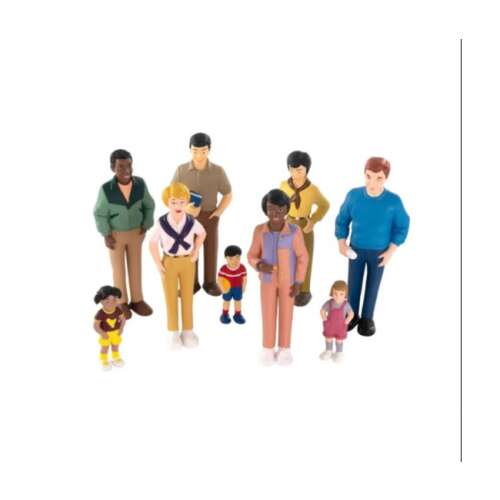 Miniland Sokféleség a Világban 9 Figurás Játék, 9 különböző családtag figura a képzeletbeli játékhoz és a különböző kultúrák megismeréséhez