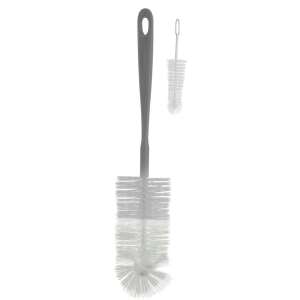 BabyOno bottle and nipple brush, grey, 721/03, for cleaning baby bottles and nipples - Bottle & Nipple Brush