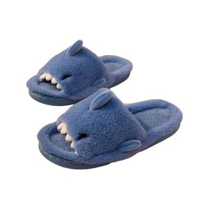 Pár kék cápás papucs, vicces és kényelmes lábbeli - Női lábbeli