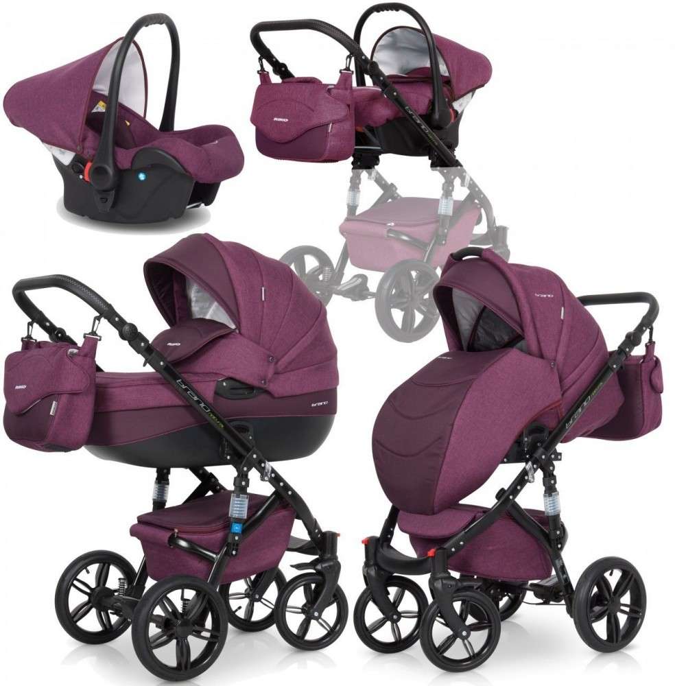 Riko Brano Natural 3in1 multifunkciós Babakocsi - lila