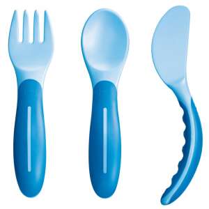 Mam 6h+ evéstanuló Evőeszköz készlet #kék 74583538 Gyerek tányérok, evőeszközök, étkészletek - Evőeszköz szett