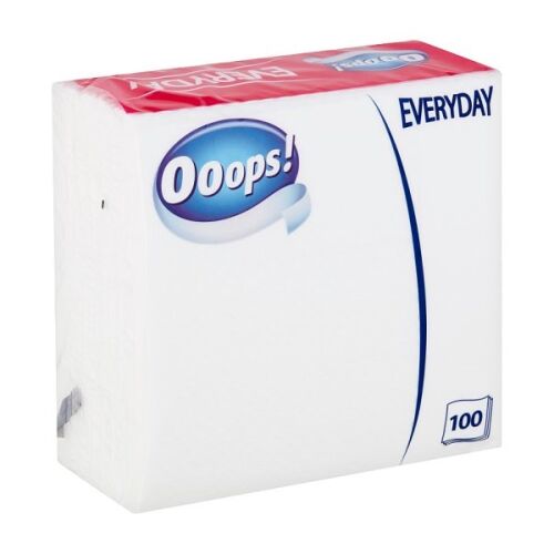 OOOPS! Papírszalvéta - 1 rétegű - 100 db - 33x33 cm - Fehér
